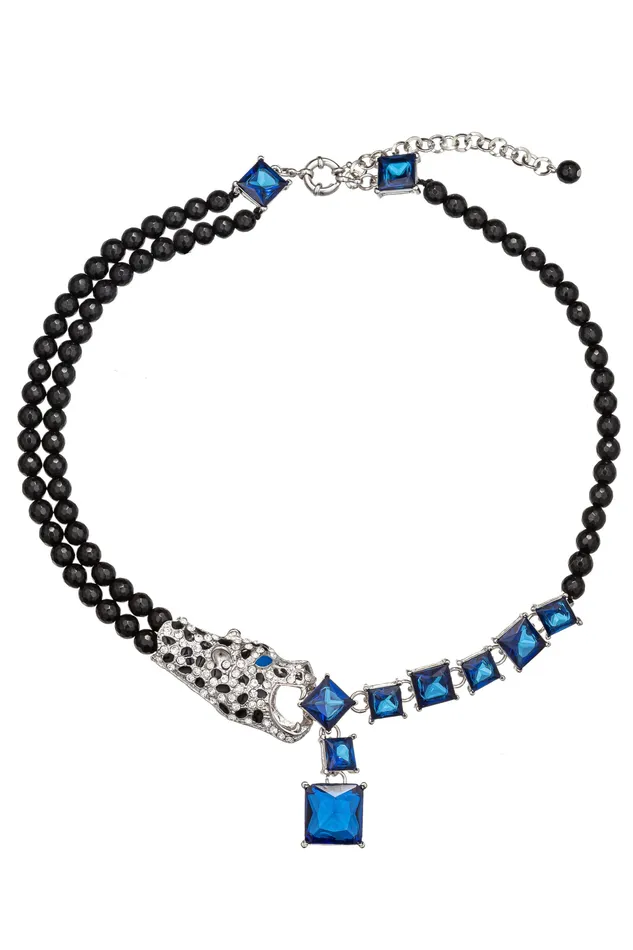 Jaguar Brooch Statement Necklace Eye Candy LA Necklaces