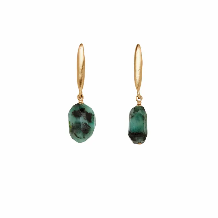 Julie Cohn Design Earrings GRAIN BRONZE EMERALD EARRING