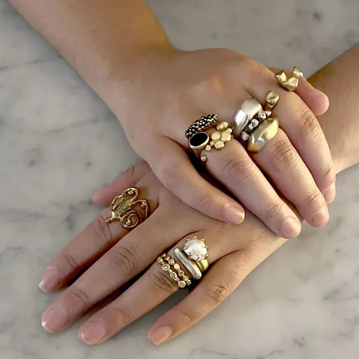 Julie Cohn Design Rings DELTA BRONZE CUBIC ZIRCONIA ADJUSTABLE RING