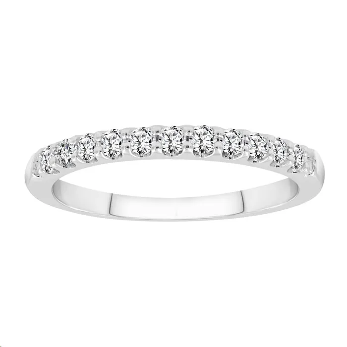 LADIES BAND 033CT ROUND DIAMOND 14K WHITE GOLD SI QUALITY AV Rings