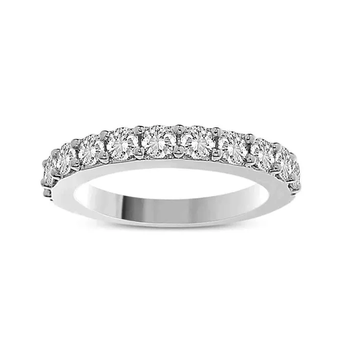LADIES BAND 100CT ROUND DIAMOND 14K WHITE GOLD AV Rings