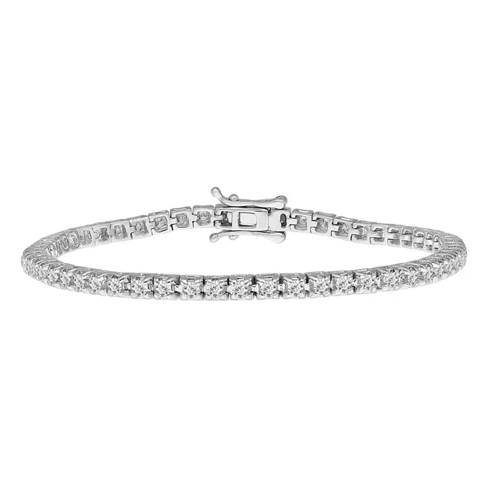 LADIES BRACELET 200CT ROUND DIAMOND 14K WHITE GOLD AV Bracelets