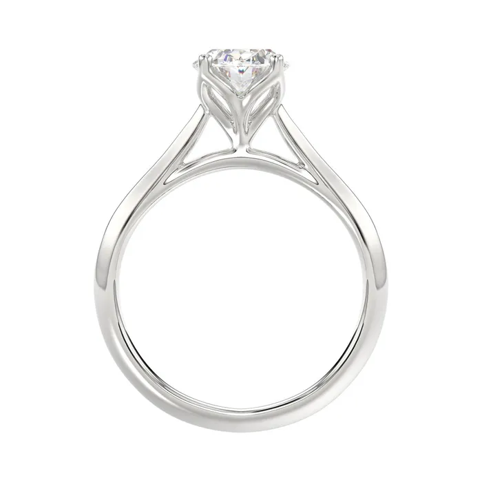 LADIES SOLITAIRE RING 2CT OVAL DIAMOND 14K WHITE GOLD Ethos Rings