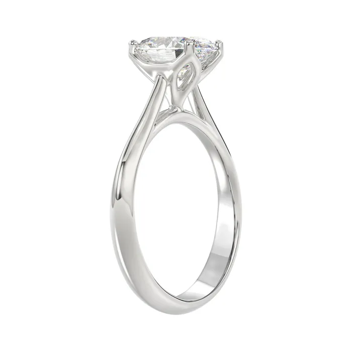 LADIES SOLITAIRE RING 2CT OVAL DIAMOND 14K WHITE GOLD Ethos Rings