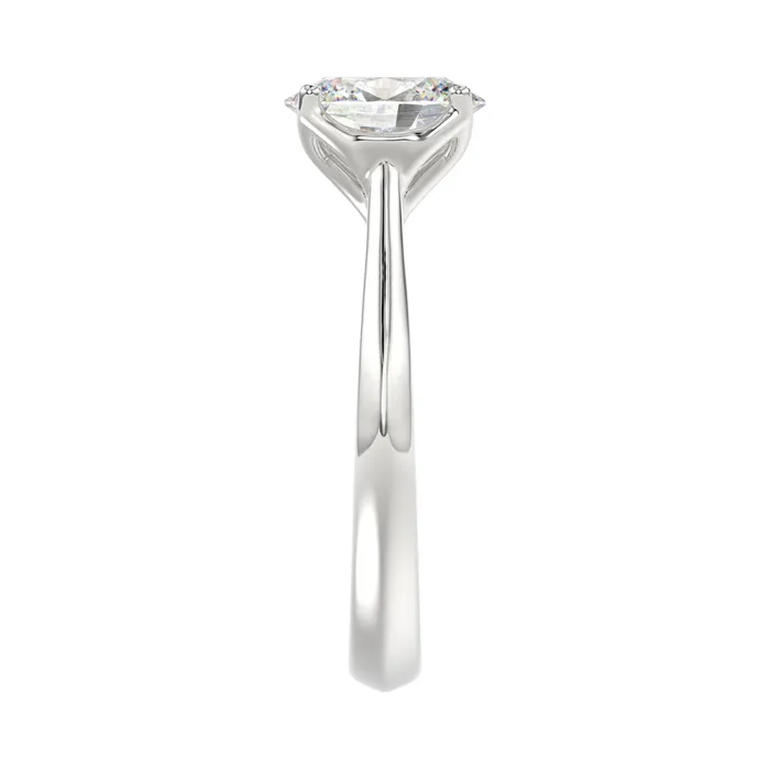LADIES SOLITAIRE RING 2CT OVAL DIAMOND 14K WHITE GOLD Ethos Rings