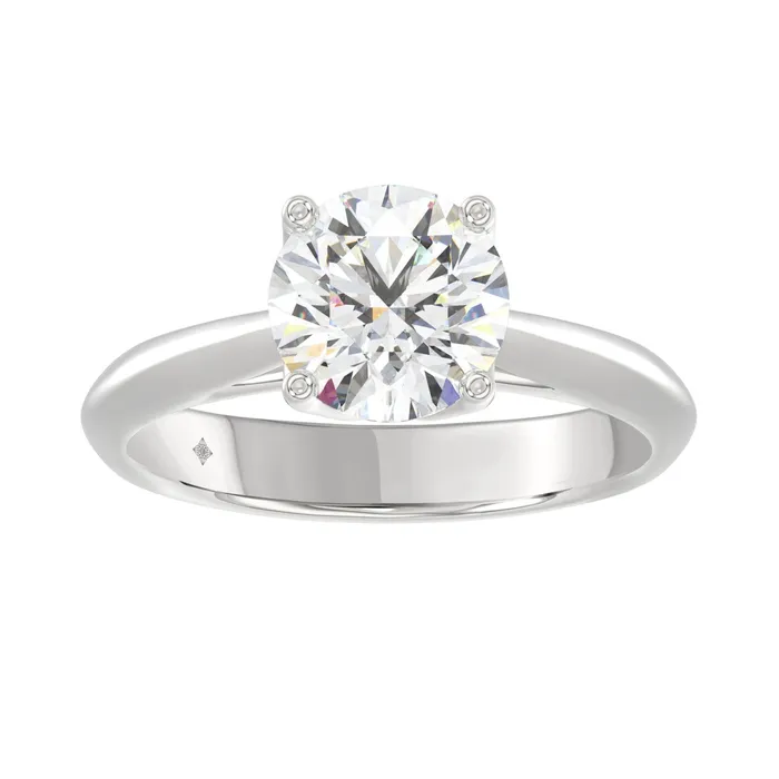 LADIES SOLITAIRE RING 2CT ROUND DIAMOND 14K WHITE GOLD Ethos Rings