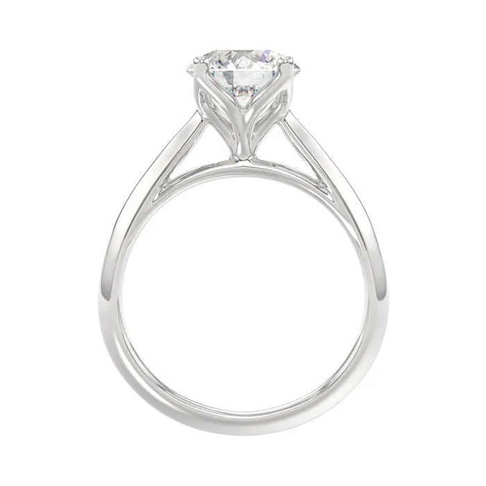 LADIES SOLITAIRE RING 2CT ROUND DIAMOND 14K WHITE GOLD Ethos Rings