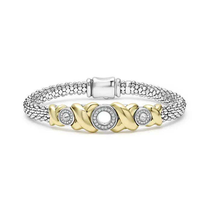 LAGOS Bracelets Embrace 18K Gold XO Diamond Bracelet 6mm