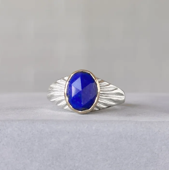 Lapis Silver and Gold Calista Ring Corey Egan Rings