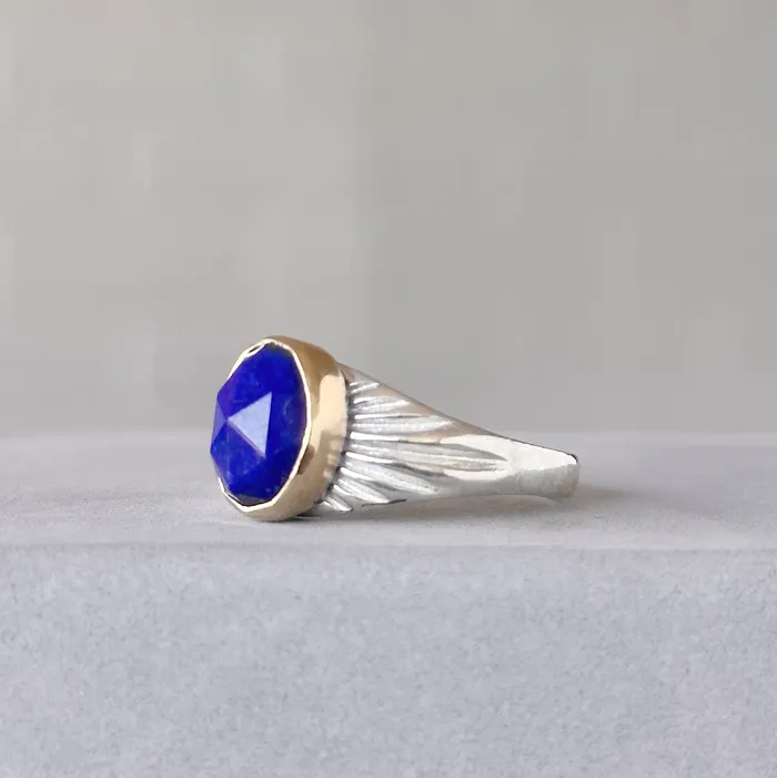 Lapis Silver and Gold Calista Ring Corey Egan Rings