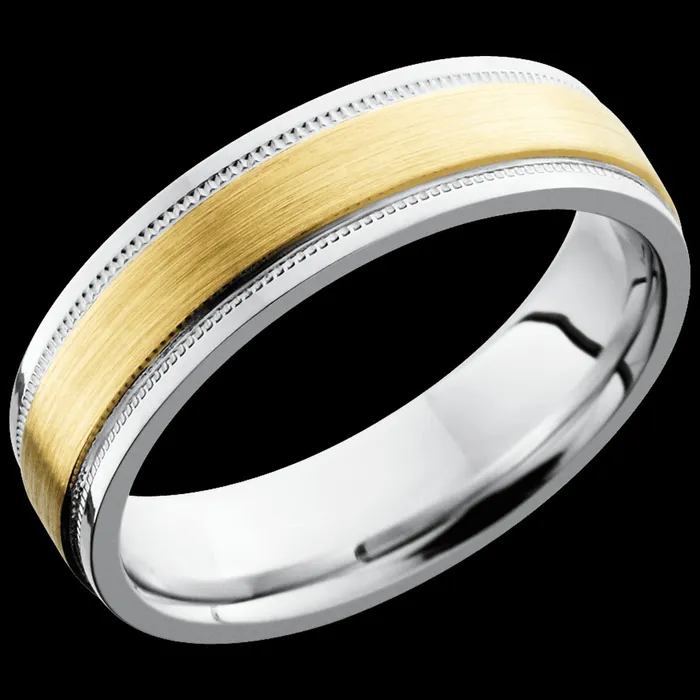 Lashbrook 6mm Cobalt Chrome and 14K Yellow Gold Wedding Band LASHBROOK Rings Lashbrook 6mm Cobalt Chrome and 14K Yellow Gold Wedding Band LASHBROOK Rings