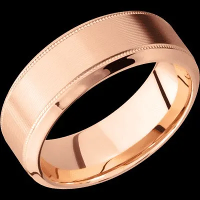 LASHBROOK Lashbrook 14K Rose Gold 8mm Flat Wedding Band Rings