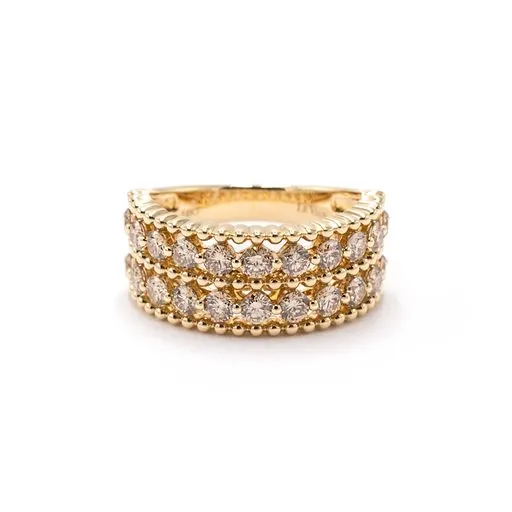 LeVian Rings LeVian Honey Gold 1 13 ctw Double Row Diamond Ring