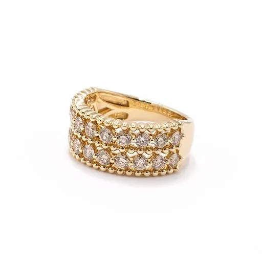 LeVian Rings LeVian Honey Gold 1 13 ctw Double Row Diamond Ring