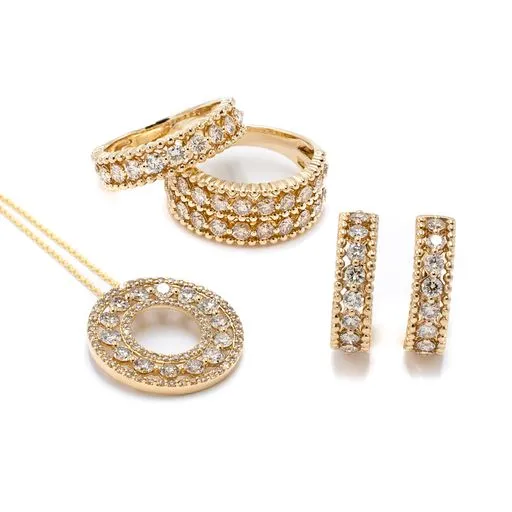 LeVian Rings LeVian Honey Gold 1 13 ctw Double Row Diamond Ring
