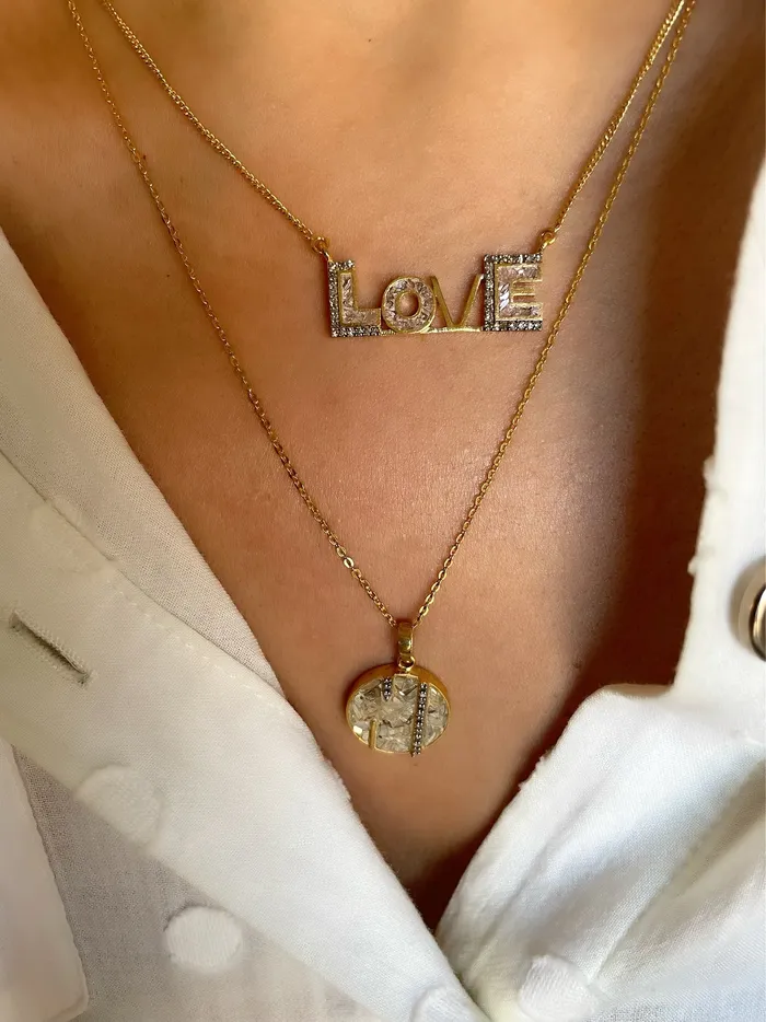 Love II Gold Vermeil Pendant Necklace Shana Gulati Jewelry Necklaces