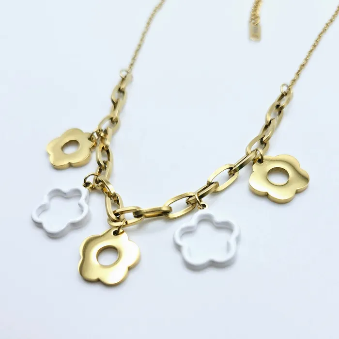 Love Ko Jewelry Necklaces FLOWER POWER Necklace in GoldWhite