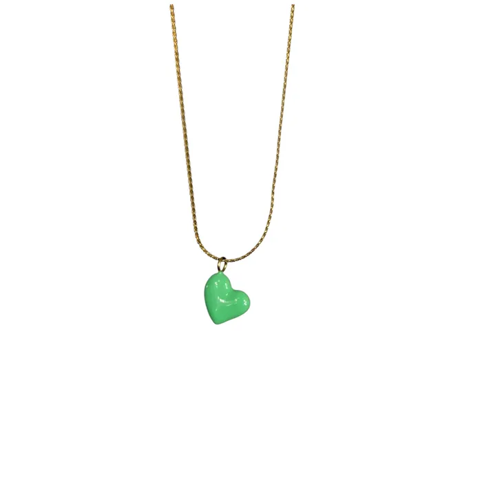Love Ko Jewelry Necklaces MINIMALIST HEART Necklace in Green