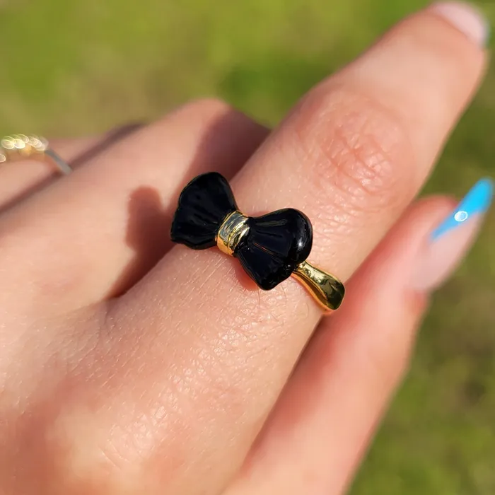 Love Ko Jewelry Rings BOW RING in Black