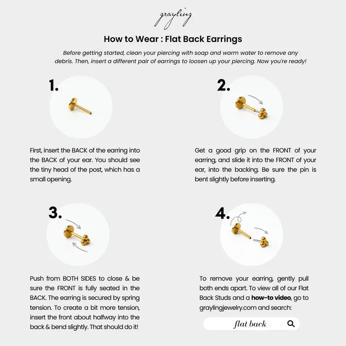 Luna Mini Crystal Arc Titanium Flat Back Sleeper Earrings Grayling Earrings