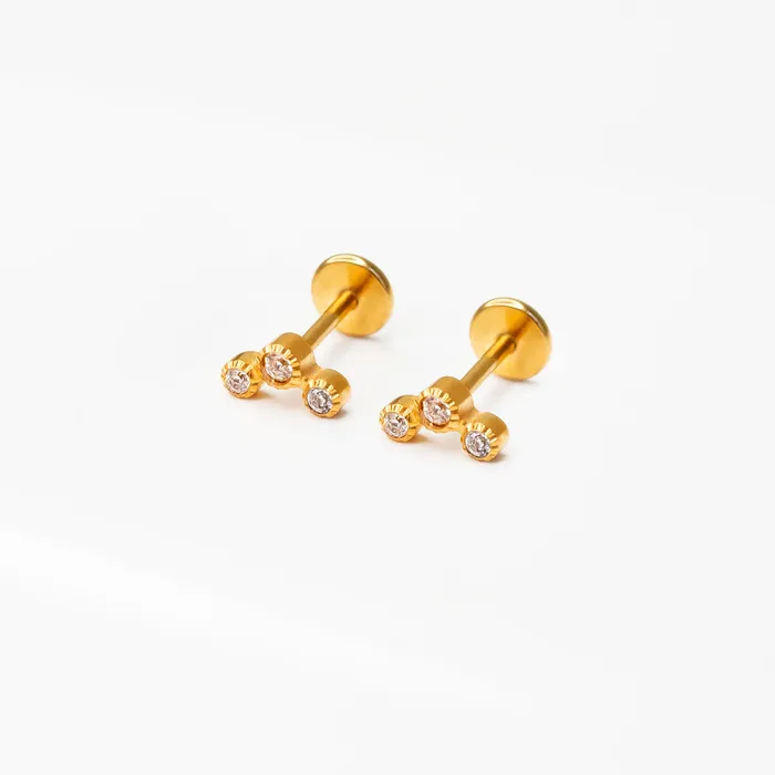 Luna Mini Crystal Arc Titanium Flat Back Sleeper Earrings Grayling Earrings