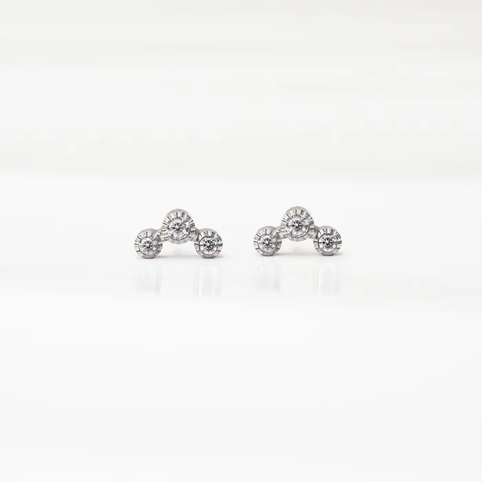 Luna Mini Crystal Arc Titanium Flat Back Sleeper Earrings Grayling Earrings