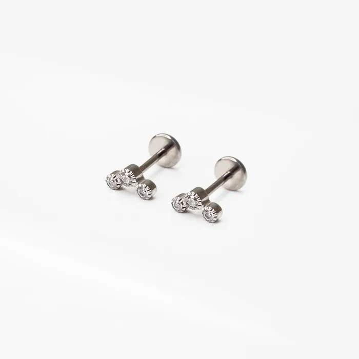 Luna Mini Crystal Arc Titanium Flat Back Sleeper Earrings Grayling Earrings