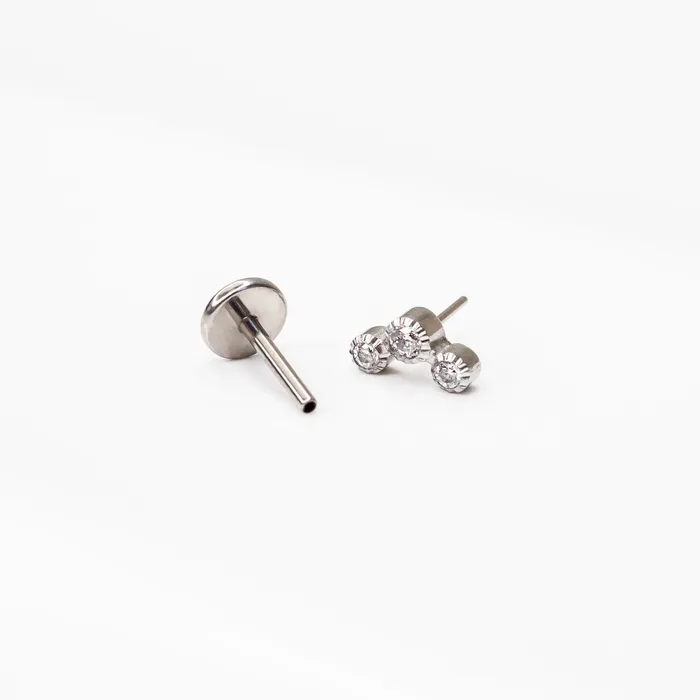 Luna Mini Crystal Arc Titanium Flat Back Sleeper Earrings Grayling Earrings