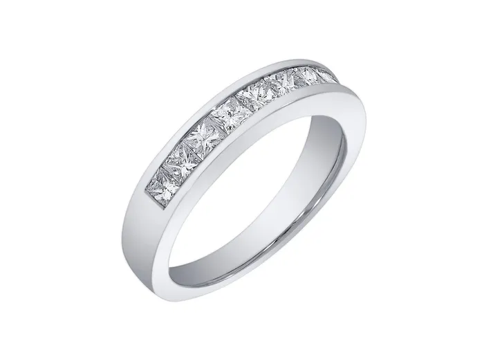 MALAKAN DIAMOND CO Rings 14K White Gold 064ctw Diamond Wedding Band