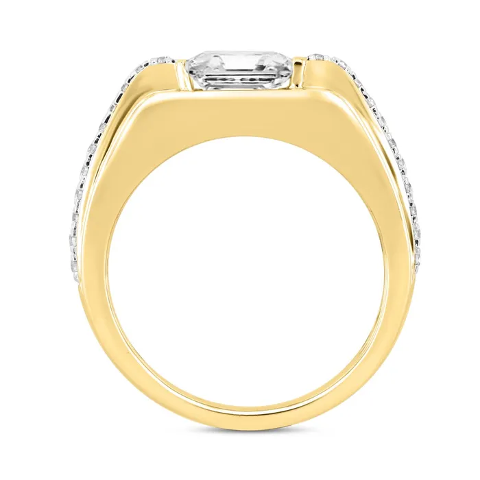 MENS RING 3 12CT ROUNDPRINCESS DIAMOND 14K YELLOW GOLD Crown Jewels Coin Rings MENS RING 3 12CT ROUNDPRINCESS DIAMOND 14K YELLOW GOLD Crown Jewels Coin Rings