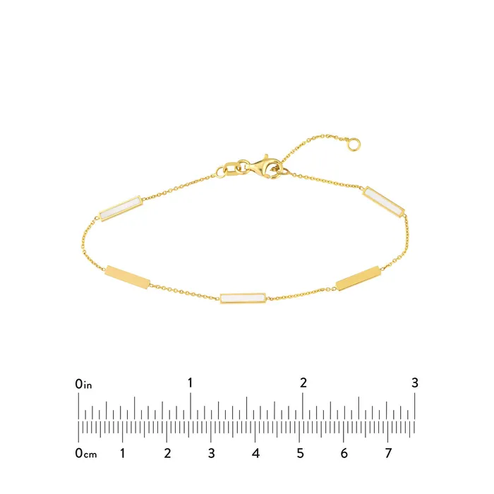 MIDAS CHAIN Bracelets 14K Yellow Gold 725 Solid Station Cable Link Bracelet MIDAS CHAIN Bracelets 14K Yellow Gold 725 Solid Station Cable Link Bracelet