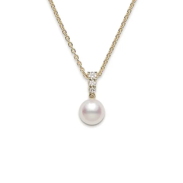 Mikimoto Morning Dew Akoya Cultured Pearl Pendant in 18K Yellow Gold MIKIMOTO Earrings