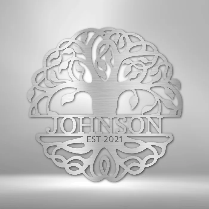 My Easy Monogram Necklaces Family Tree Wall Art Custom Metal Sign Custom Text Banner