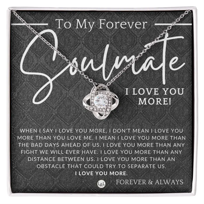 My Forever Soulmate I Love You More Thoughtful and Romantic Gift for Her Soulmate Necklace Christmas Valentines Birthday or Anniversary Gifts ShineOn Fulfillment Necklaces My Forever Soulmate I Love You More Thoughtful and Romantic Gift for Her Soulmate Necklace Christmas Valentines Birthday or Anniversary Gifts ShineOn Fulfillment Necklaces
