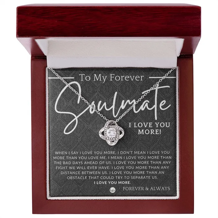 My Forever Soulmate I Love You More Thoughtful and Romantic Gift for Her Soulmate Necklace Christmas Valentines Birthday or Anniversary Gifts ShineOn Fulfillment Necklaces