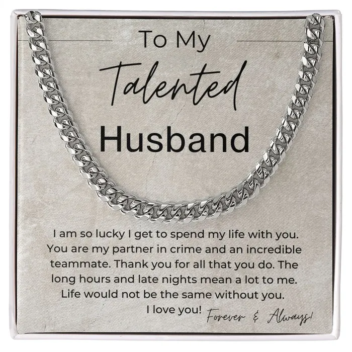 My Partner in Crime For Life Gift for Husband Linked Chain Necklace ShineOn Fulfillment Necklaces