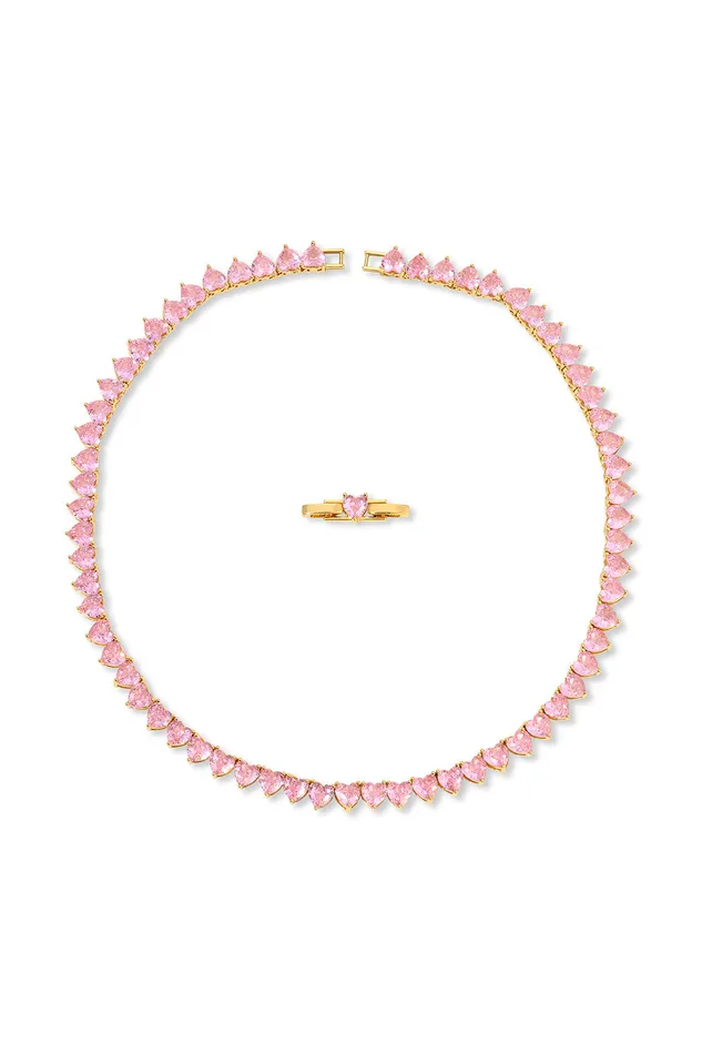 Nasrin Pink CZ Collar Necklace Eye Candy LA Necklaces