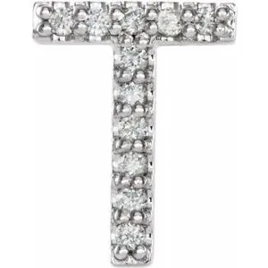 Natural Diamond Single Initial Earring AZ Solid 14K White Gold 302 Fine Jewelry Earrings Natural Diamond Single Initial Earring AZ Solid 14K White Gold 302 Fine Jewelry Earrings