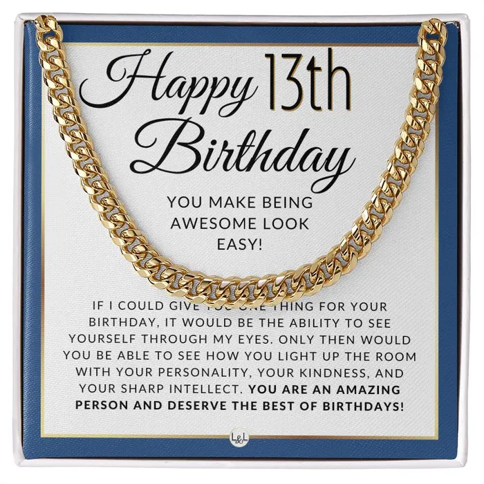 Necklaces 13th Birthday Gift For Him Necklace For 13 Year Old Birthday Birthday Gift For Teenage Boy Chain Necklace Jewelry ShineOn Fulfillment Necklaces 13th Birthday Gift For Him Necklace For 13 Year Old Birthday Birthday Gift For Teenage Boy Chain Necklace Jewelry ShineOn Fulfillment