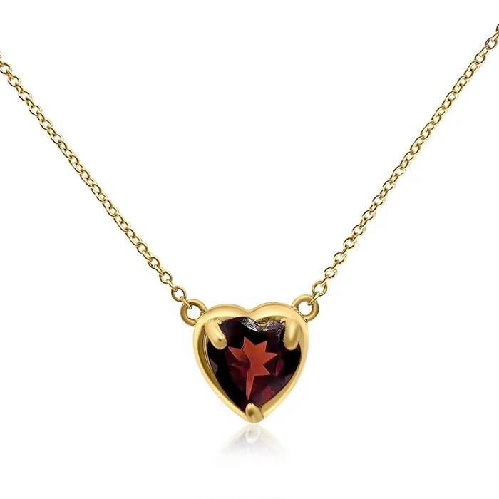 Necklaces 18k Gold Real Garnet Heart Necklace Uniquelan Jewelry Necklaces 18k Gold Real Garnet Heart Necklace Uniquelan Jewelry