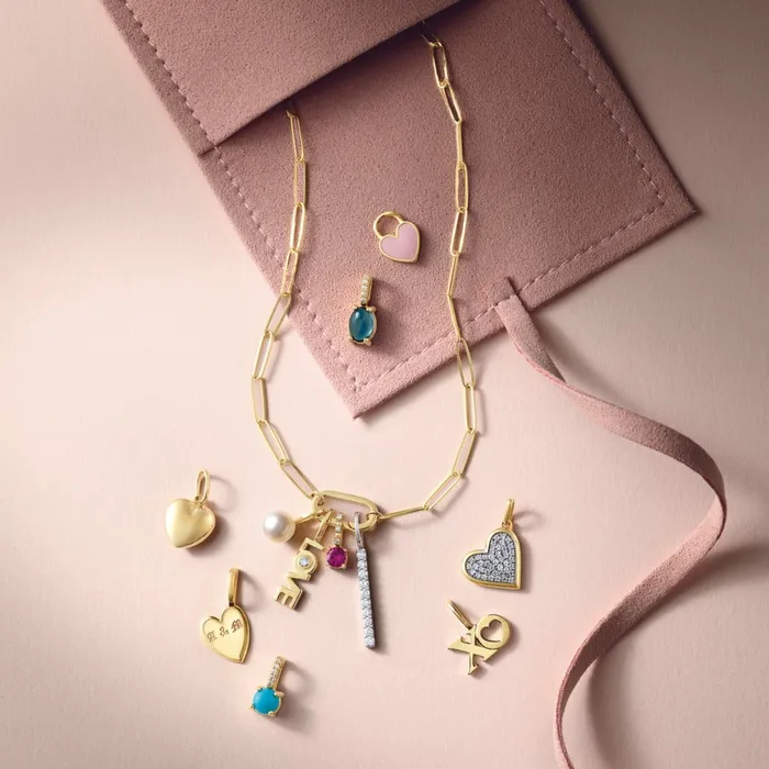 Necklaces 302 Fine Jewelry Paperclip Chain Charm 16 or 18 Necklace Elongated Bail Solid 14K Yellow White Rose Gold