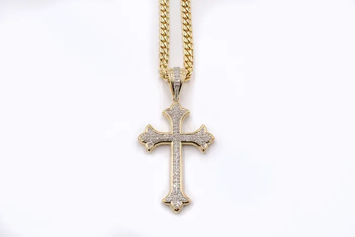 Necklaces Crown Jewels Coin 063 ctw Diamond Cross Pendant