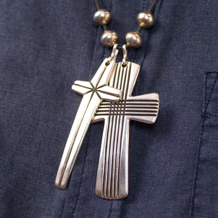 Necklaces Crown Jewels Coin Cippy Crazy Horse Cochiti Handmade Sterling Silver Cross Necklace