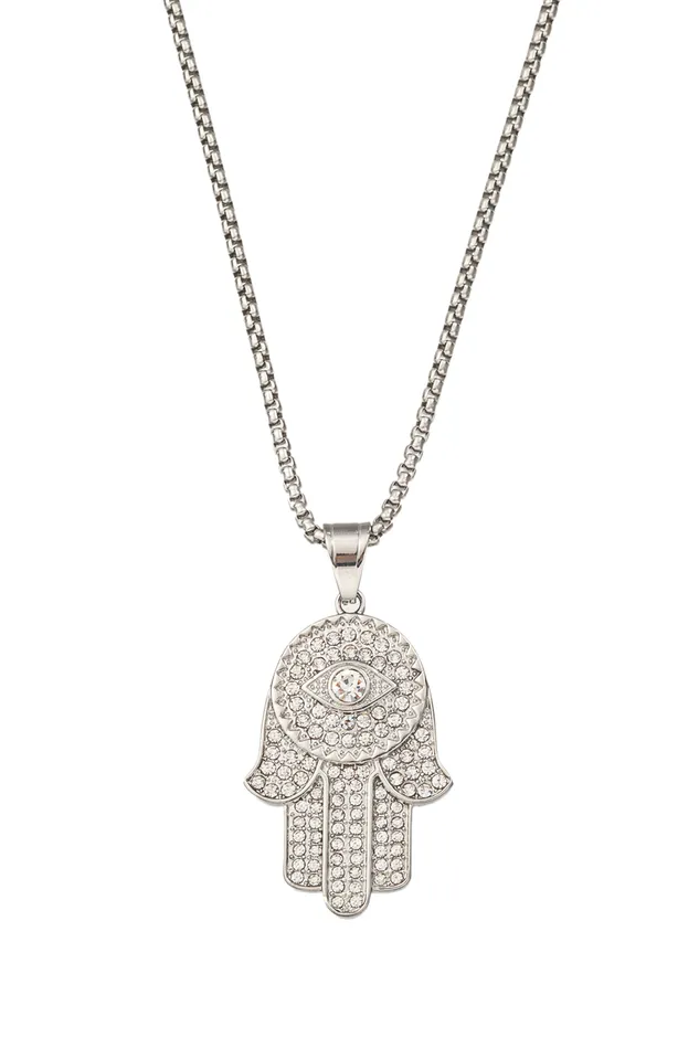Necklaces Eye Candy LA Jasper Hamsa Pendant Necklace