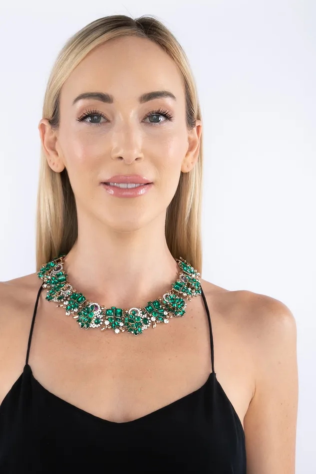 Necklaces Eye Candy LA Sloane Collar Necklace Green