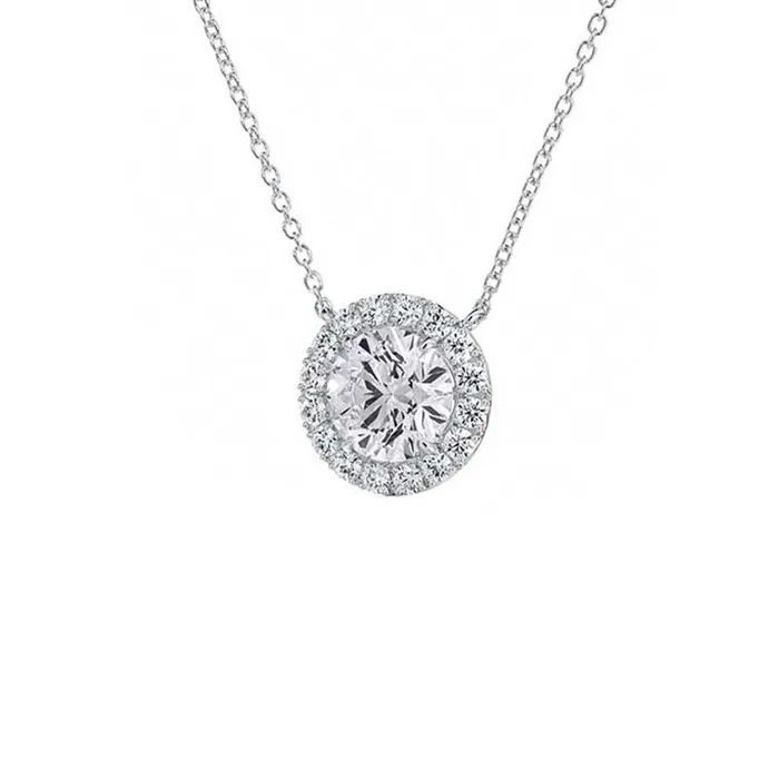 Necklaces FOREVERMARK Round Diamond Halo Pendant Necklace