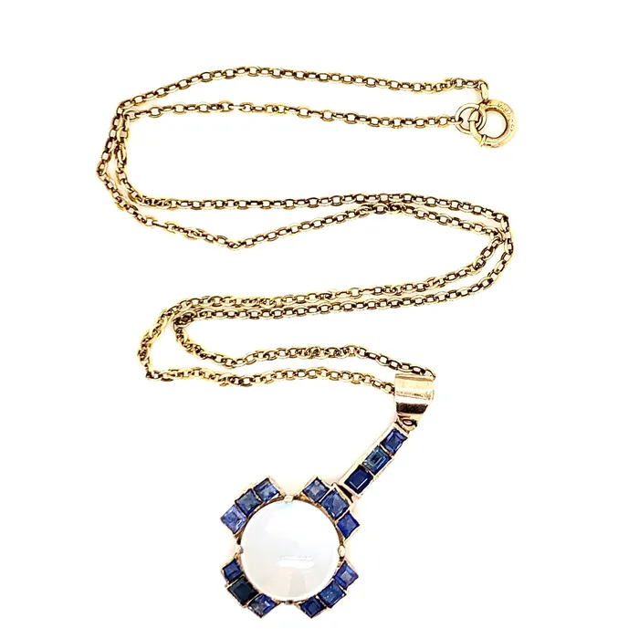 Necklaces FULL MOON 8K SAPPHIRE MOONSTONE VICTORIAN NECKLACE Vintage Magnality Necklaces FULL MOON 8K SAPPHIRE MOONSTONE VICTORIAN NECKLACE Vintage Magnality