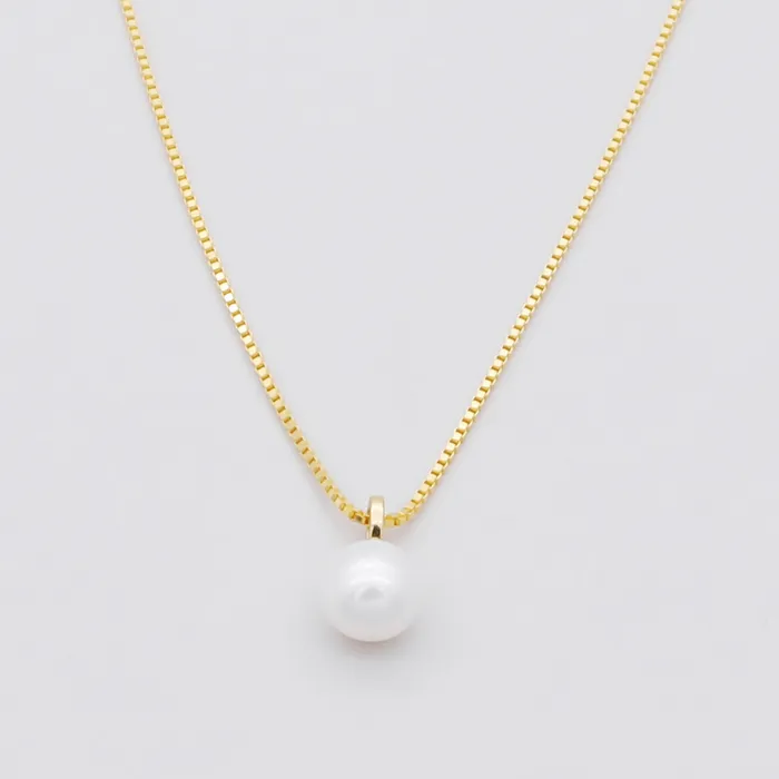 Necklaces Glitters Sterling Silver Pearl Necklace Gold