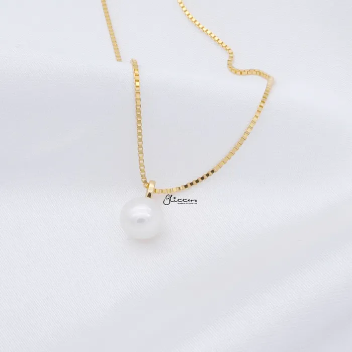 Necklaces Glitters Sterling Silver Pearl Necklace Gold