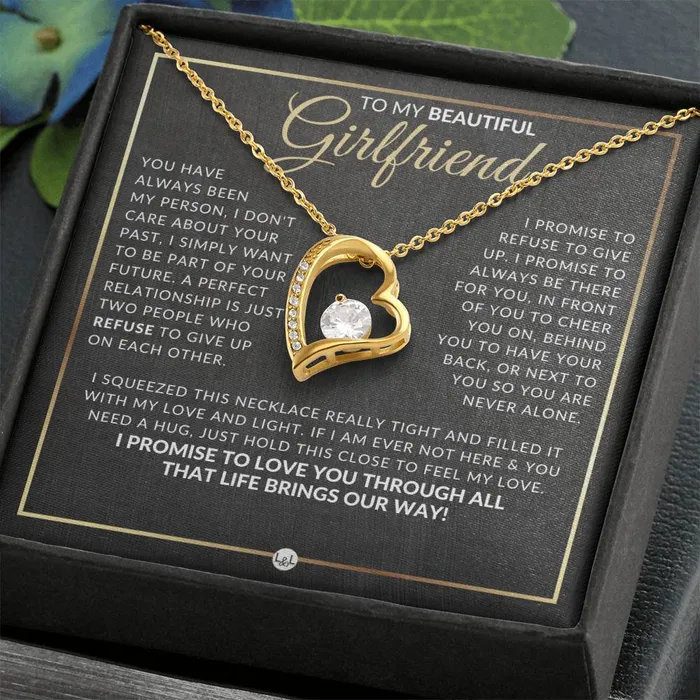 Necklaces Heartfelt Gift For Girlfriend Open Heart Pendant Necklace Sentimental and Romantic Christmas Valentines Day Birthday or Anniversary Present ShineOn Fulfillment